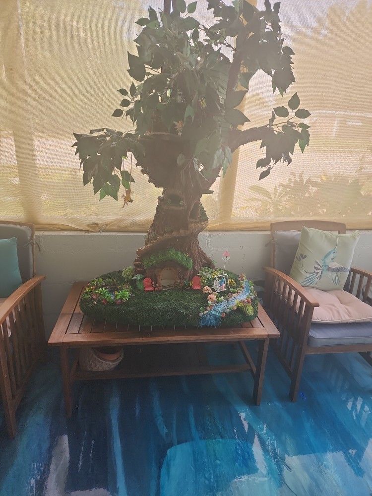 Hand Crafted Fairy Treehouse Dollhouse Or Decor