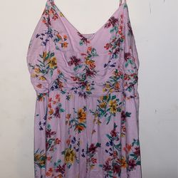 2XL pink floral dress