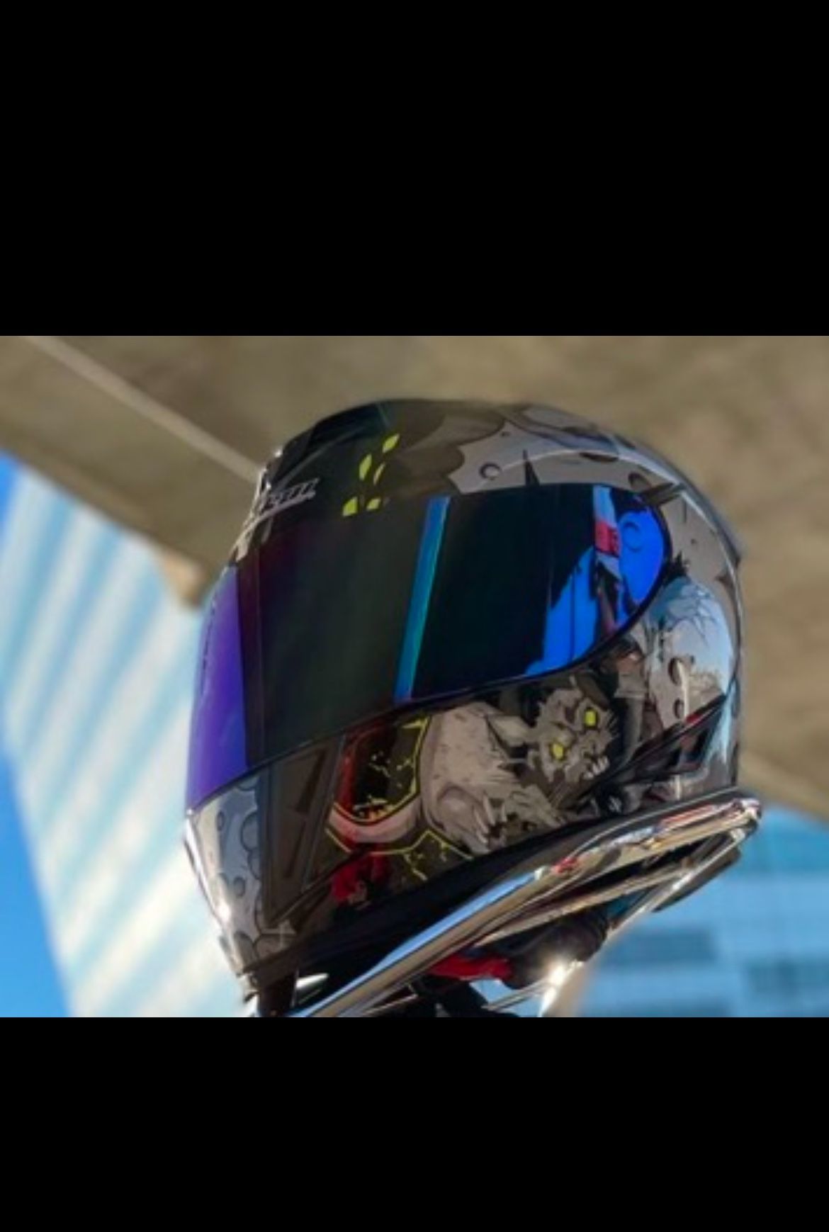 Custom Motorcycle Helmet With Built In Sun Glasses