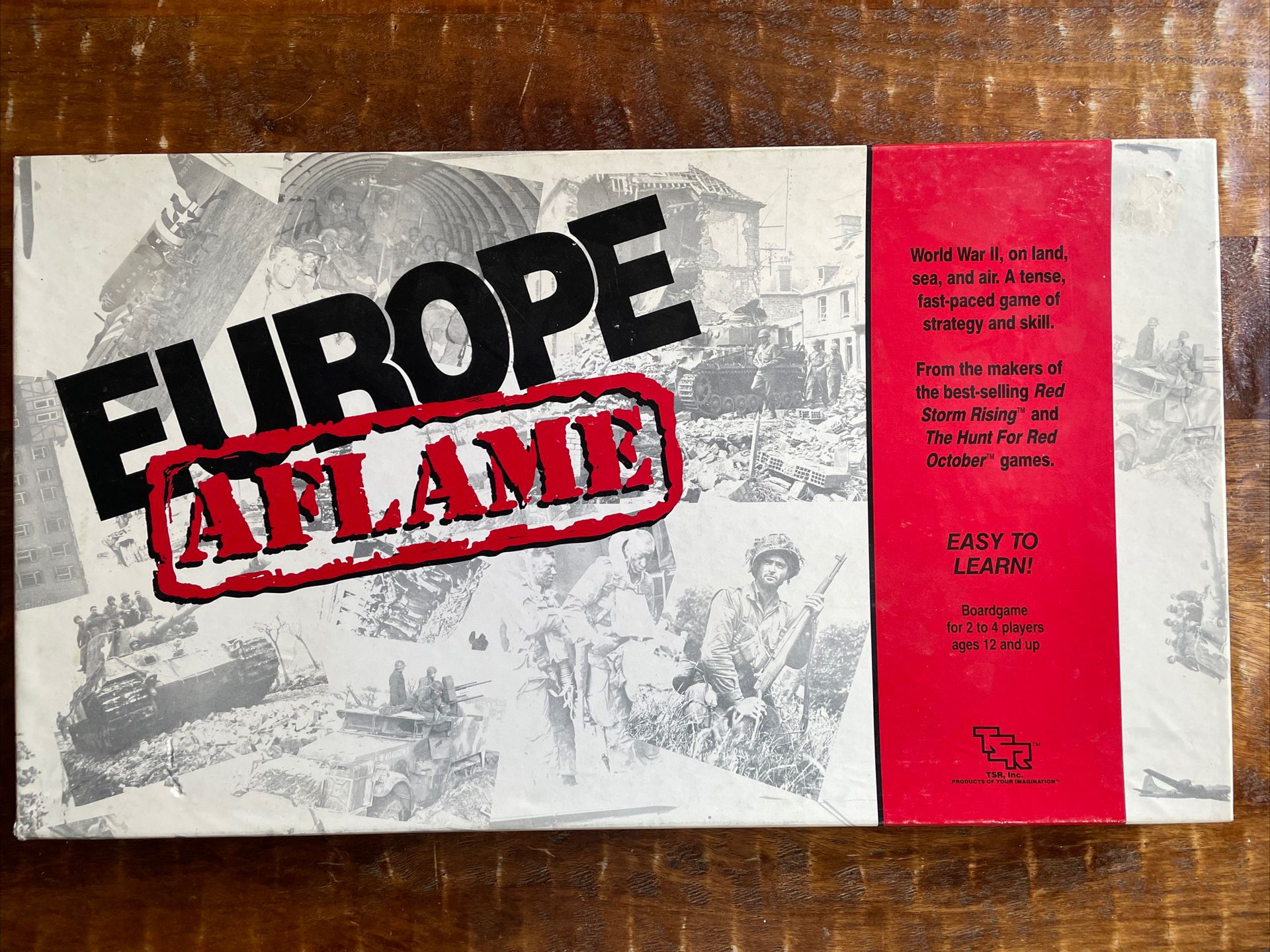 Europe Aflame - TSR Wargame of World War II - Complete  & Unpunched - 1989
