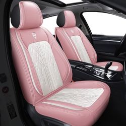 Universal Seat Cover 5 Seats Full Set Pink&White Diamond Fit for Most Vehicle INCH EMPIRE