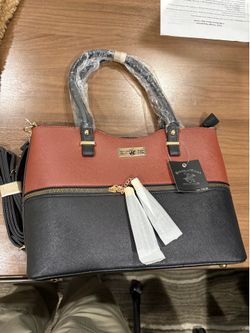 NWT Beverly Hills Polo Club Satchel Handbag Faux Leather Tote Bag