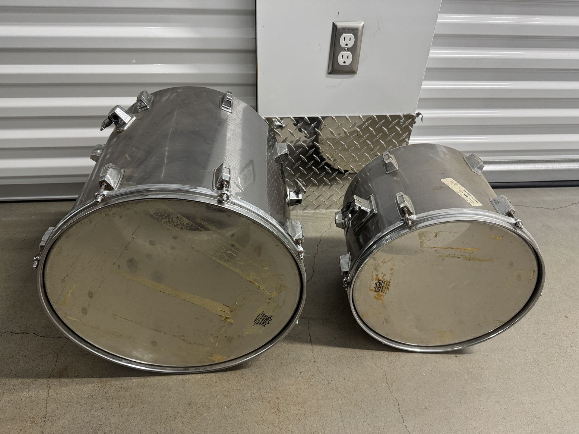 remo weather King ambassador Batter Drum Made In USA Silver