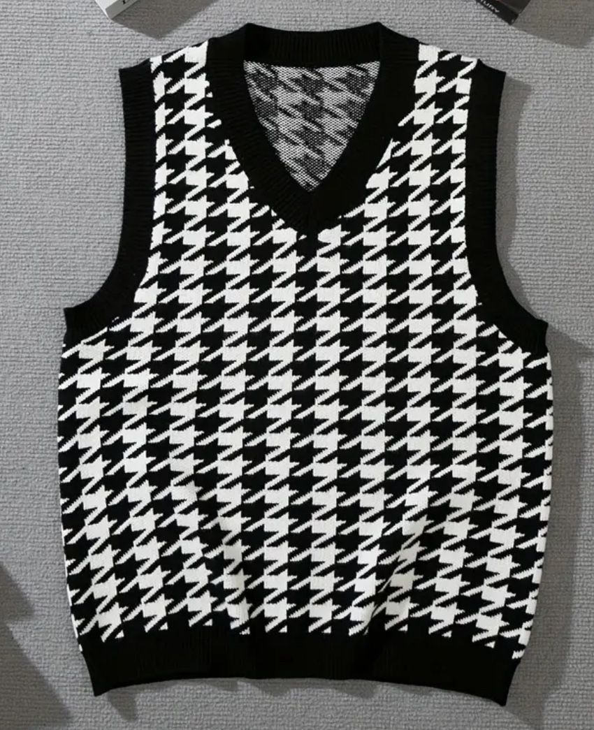 Men’s XL Herringbone checkered Sweater Vest 
