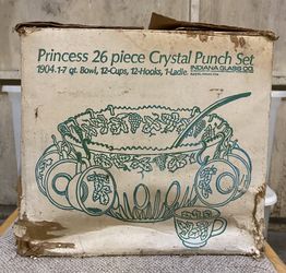 Vintage Princess 26 Piece Crystal Punch Set