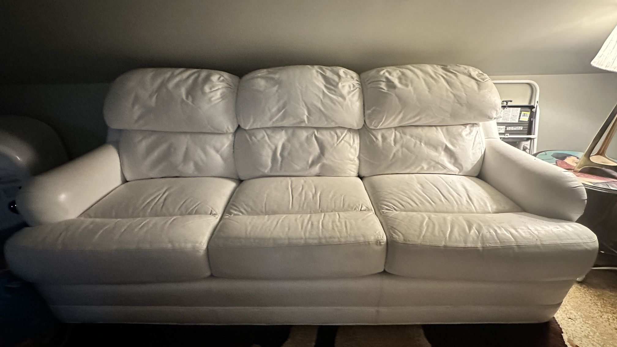 Comfy White Leather Couch!