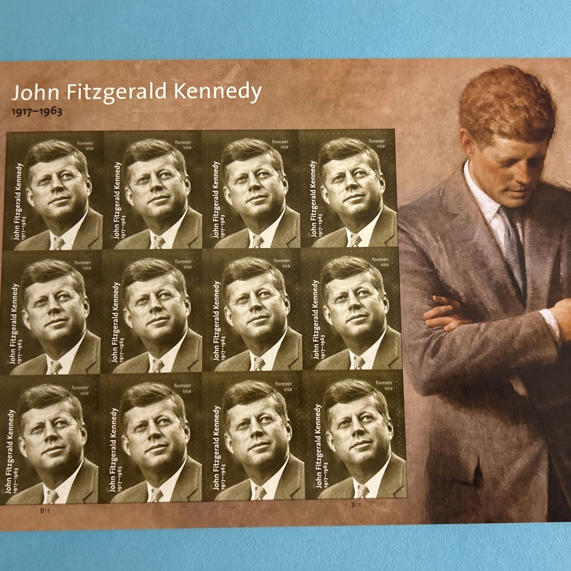 John Fitzgerald Kennedy JFK - USPS Full Pane - 12 Forever Stamps MNH S