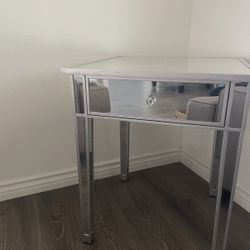 Mirrored Nightstand Silver
