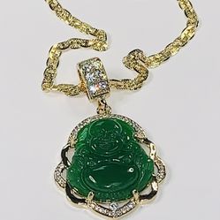 Stainless Steel Buddha Necklace And Charm