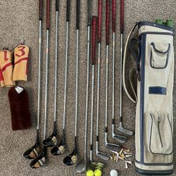 Vintage Gulf Clubs/ Wilson Bag
