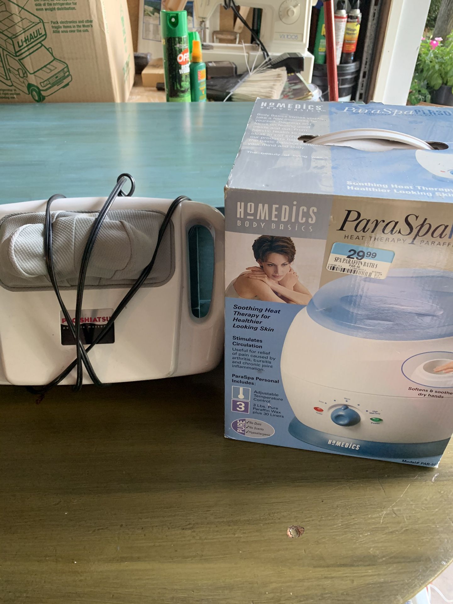 Shiatsu massager & brand new never used hand spa