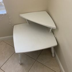 White End Table -  White/wood