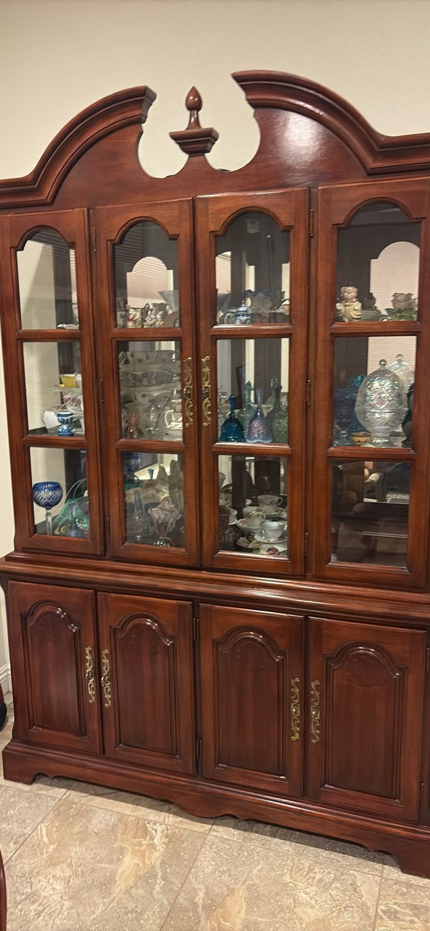 Hutch With Glass Doors And Storage Below 1980+