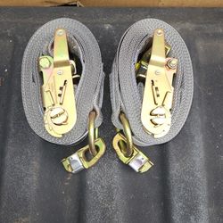 (2) Ancra Cargo 2" x 16' Ratchet Straps Double Stud  F