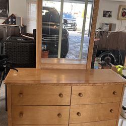 Oak Dresser With Mirror