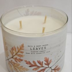 New Bath And Body Works 3wick candle LEAVES no lid apple nectar clove spice