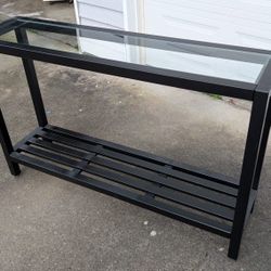 Black Metal & Glass Console Table