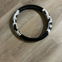 Cow Print Seat Covers And Steering Wheel Cover