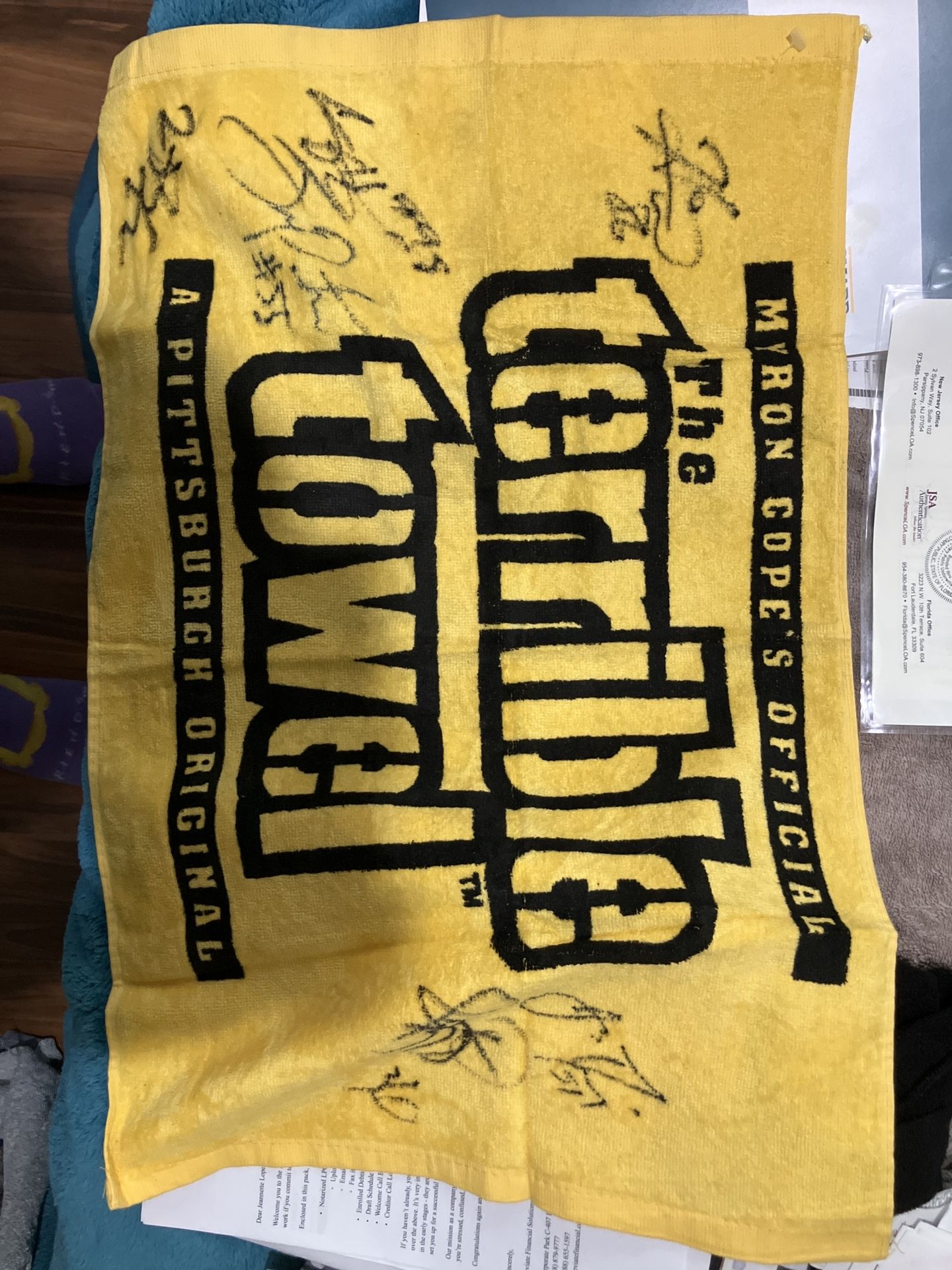 Steelers Signed Towel 