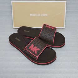 MICHAEL KORS slides sandals. Size 10 women's shoes. Brand new in box. Brown 