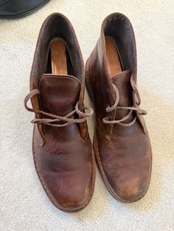 Clarks Bushacre Brown Leather Chukka Boots (Size 9.5)