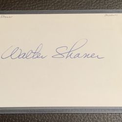 Walter Shaner 1923 Cleveland Indians Baseball Signed 3x5 Index Card Deceased 
