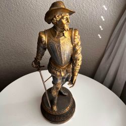 🗡️ Vintage Cast Metal Statue of Don Juan