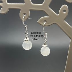 Selenite .925 Sterling Silver Earrings