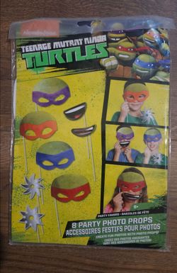 NEW TEENAGE MUTANT NINJA TURTLES NIKELODION 8 PARTY PHOTO PROPS