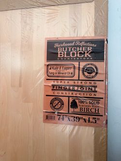 Hardwood Reflections Butcher Block Countertop 74x39x1.5