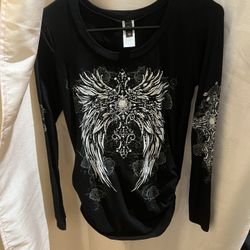 Women’s Y2K Rhinestone Graphic Shirt 