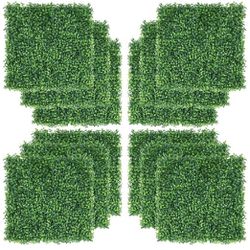 Yaheetech 24 PCS 20"x 20" Artificial Boxwood Panels Topiary Hedge Plant, Privacy Hedge Screen UV Protected Greenery Wall, Decor Faux Grass Wall

