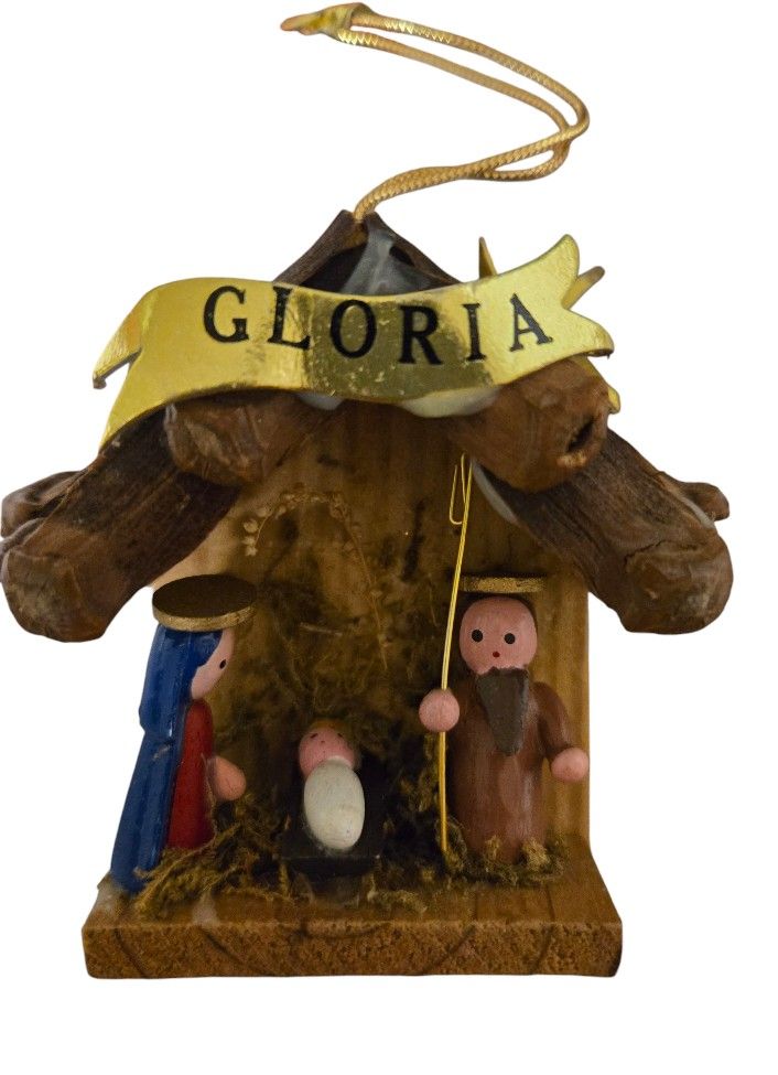 Kurt S. Adler vintage wooden nativity ornament 1980. 4"