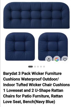 Outdoor Cushion Set 3 piece in Navy