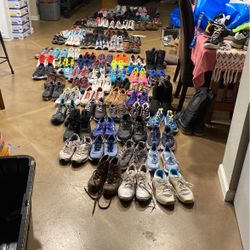 105 Pairs Of Shoes, Hokas, Nikes, Altras, New Balance, Brooks, On clouds, Adidas, Merrels, Keens, Footjoy, Jordan, And More