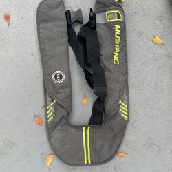Mustang Survival MD2014 MIT 100 Inflatable Manual PFD Gray/Fl Yellow-Green Life Jacket 