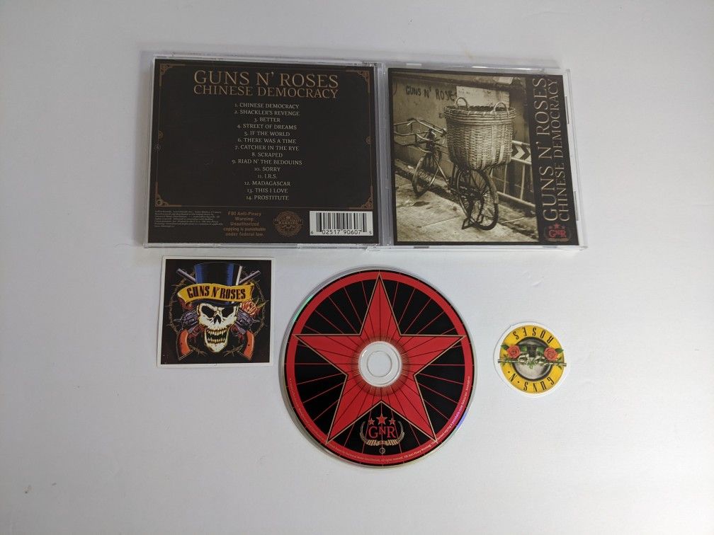 Guns N' Roses Chinese Democracy CD Album + 2 Stickers Year 2008