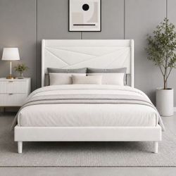White Twin Upholstered Storage Bed | Space-Saving Design