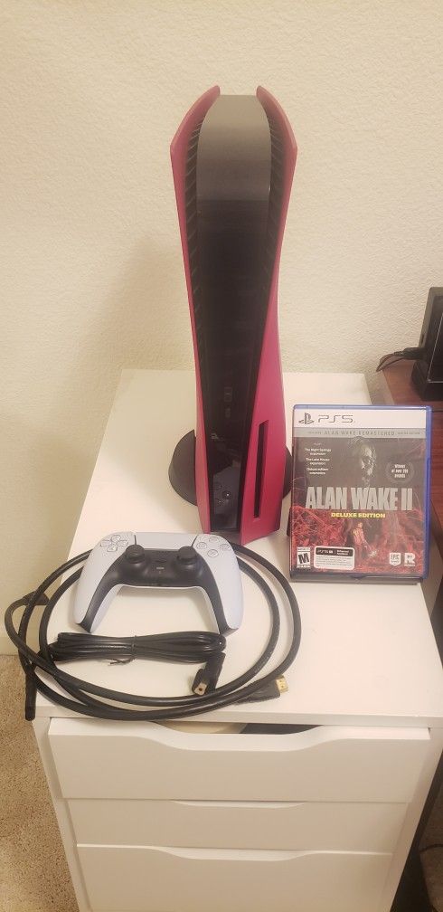 Red PS5 Console $380 (With Cords, Controller & Alan Wake 2 Game)