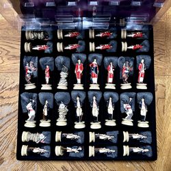 Vintage FAME “The Chessman American Revolution Chess Set #5281L” and “Chessboard”