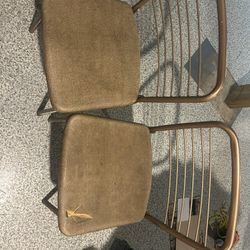 2 Vintage Hamilton Cosco “Fashionfold” Gate Leg Folding Chairs MCM Heavy Duty