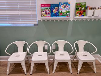 Set of 4 Metal Kids Chairs