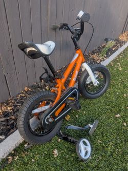 RoyalBaby Freestyle 14" Kids Bicycle w/Training Wheels, Orange