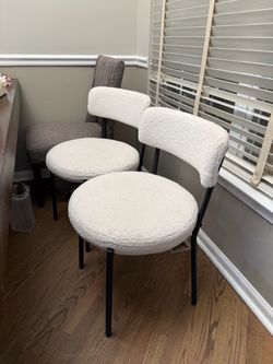 Boucle Accent Dining Chairs Set of 2