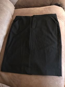 Navy blue pinstripe skirt