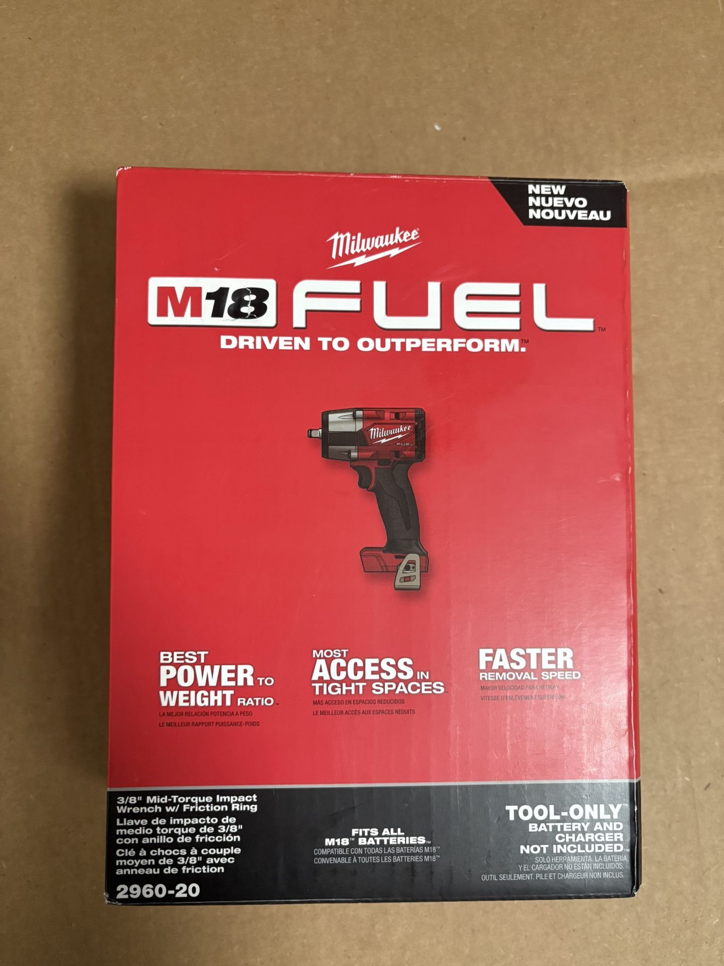 Milwaukee M18 Brushless Cordless Mid-torque 3/8” Impact Wrench Tool Only