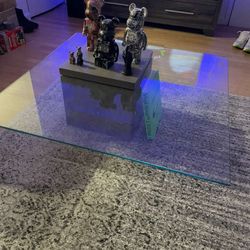 Modern Concrete & Glass Coffee Table – Excellent Condition