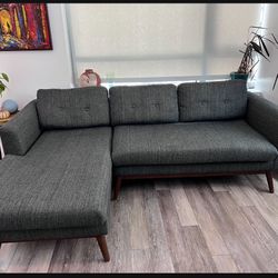 87.8  “ Glen By AllModern Sofá L Couch Dark Gray  