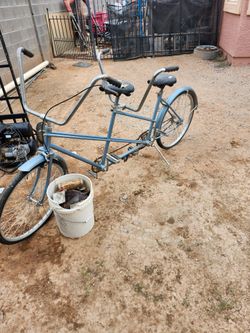 Vintage Tandem Bicycle Blue Two-Seater