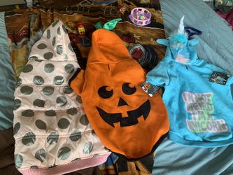 All new coat for dog size large and costumes are size large all new